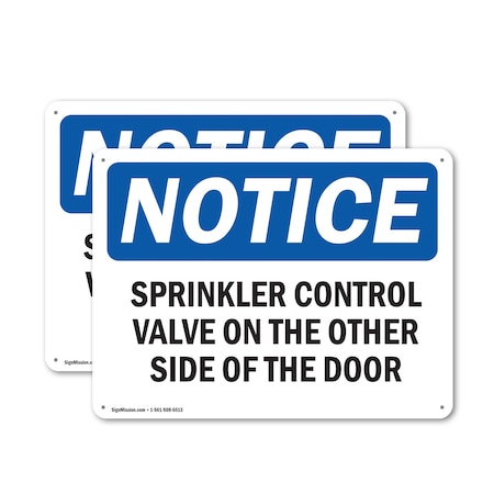 Signmission Sprinkler Control Valve On The Other Side, 24 in W x Rectangle, Aluminum OS-2PACK-NS-A-1824-L-18394